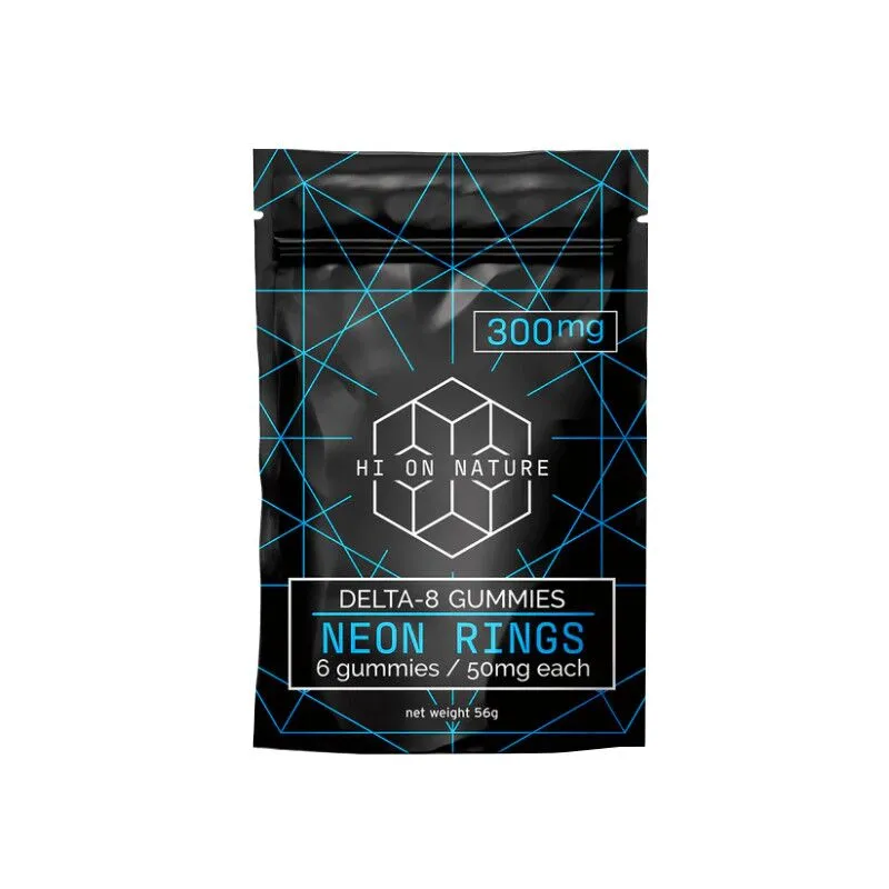 THC Edibles - Neon Ring D8 Gummies - 50mg - By Hi On Nature