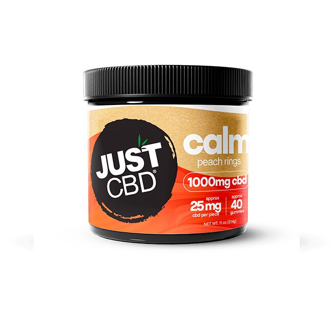 Just CBD – Calm Gummies – CBD – Mixed Berry Flavor – 1000mg peach