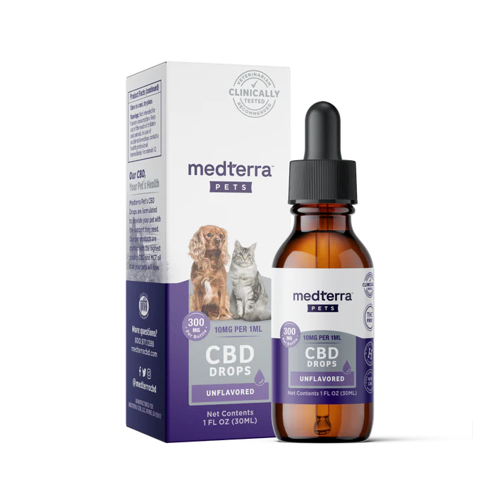 CBD Pet Tincture Unflavored Medterra 300mg