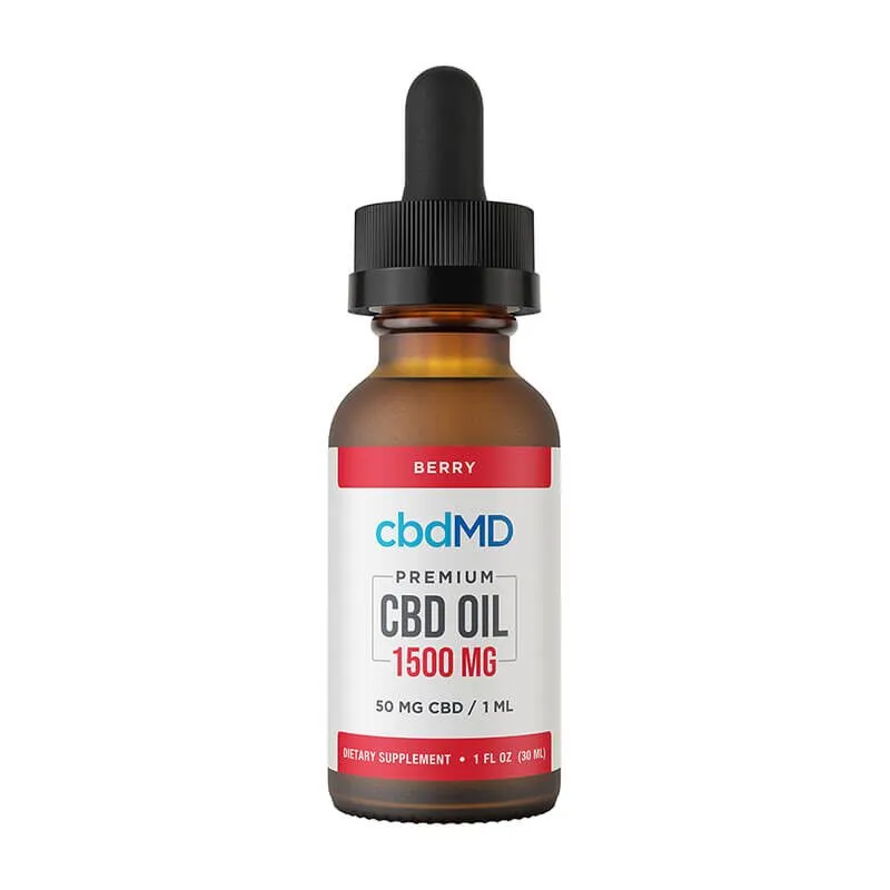 cbdMD - CBD Tincture - Broad Spectrum Berry -1500mg - 30ml