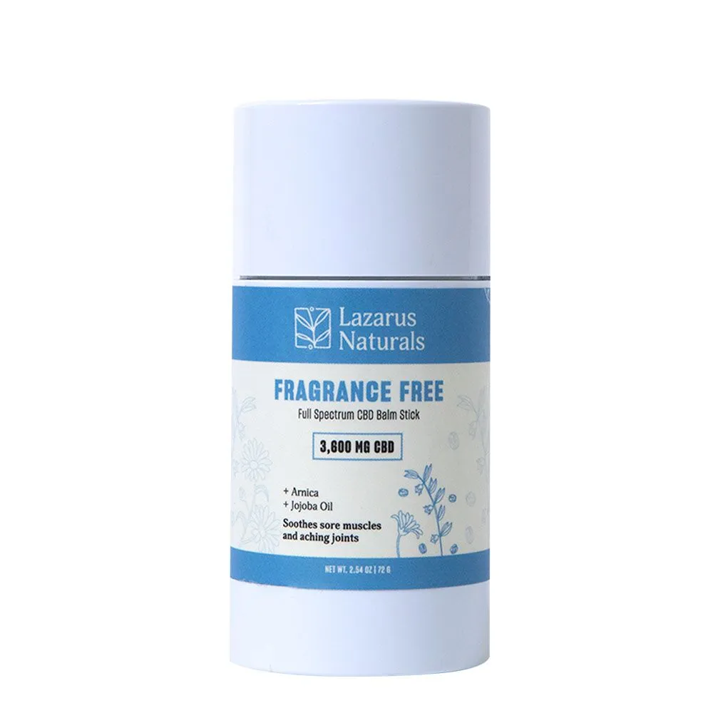 Full Spectrum CBD Fragrance Free CBD Balm Stick - 3600mg - Lazarus Naturals