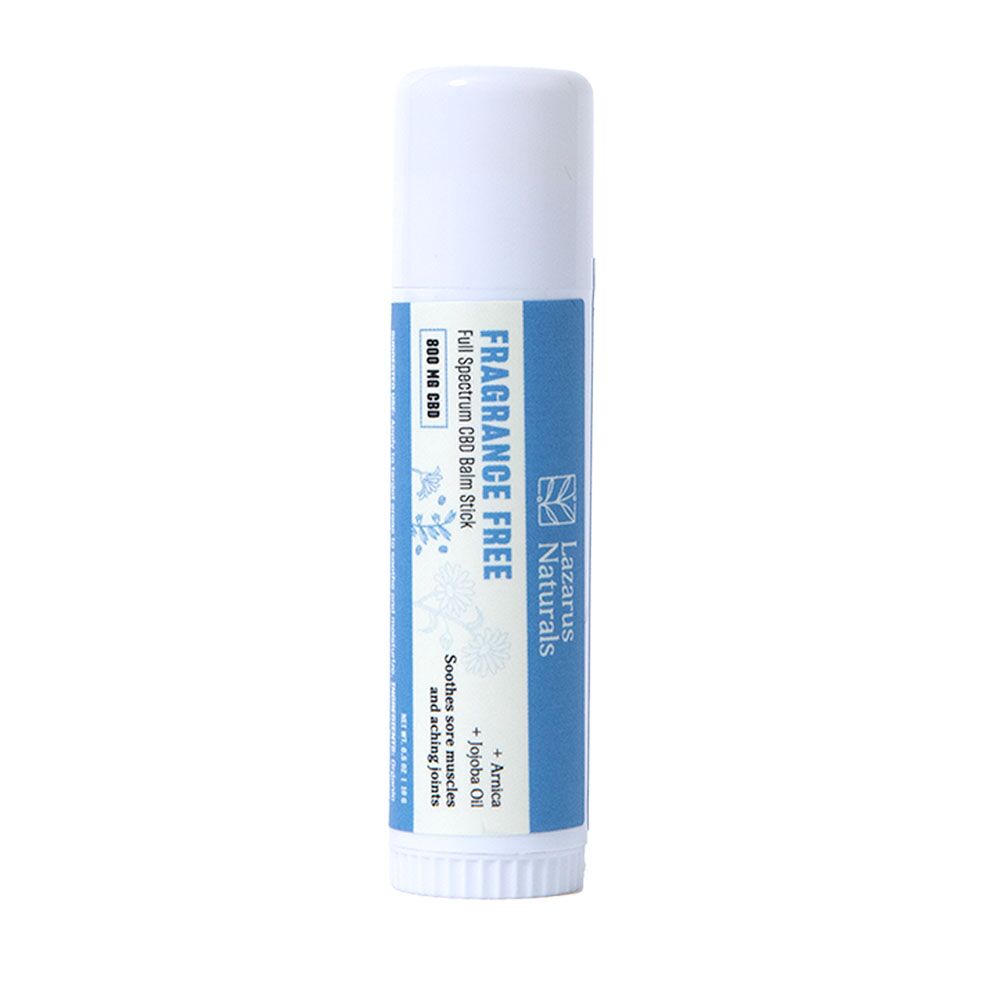 Full Spectrum CBD Fragrance Free CBD Balm Stick - 800mg - Lazarus Naturals