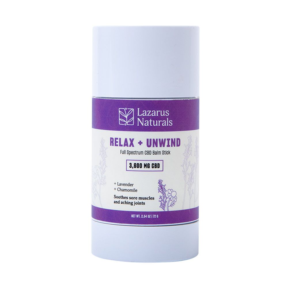 Full Spectrum CBD for Relaxing Balm Stick - 3600mg - Lazarus Naturals