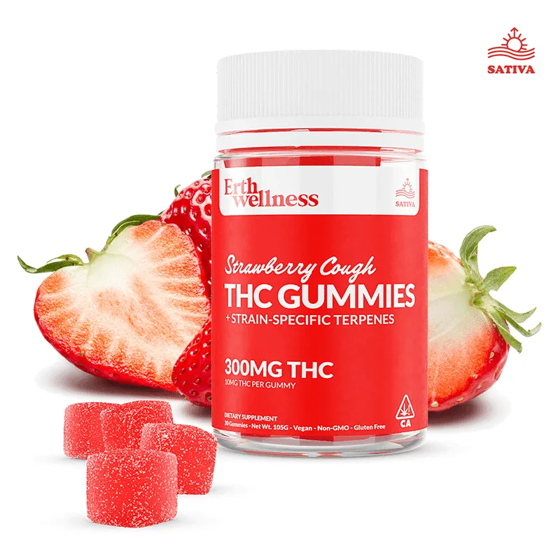 Erth Wellness - Delta 9 THC Gummies - Strawberry Cough - 300mg - 30 Count