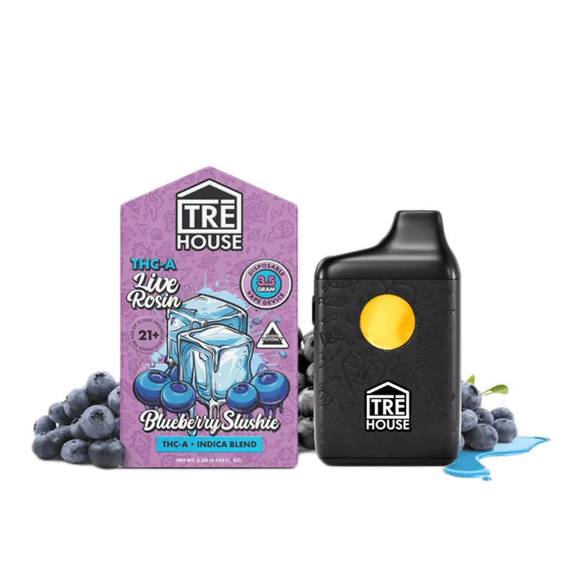TRE House - THC-A Delta 8 Vape Pen - Live Resin - Blueberry Slushie (Indica) - 3.5g