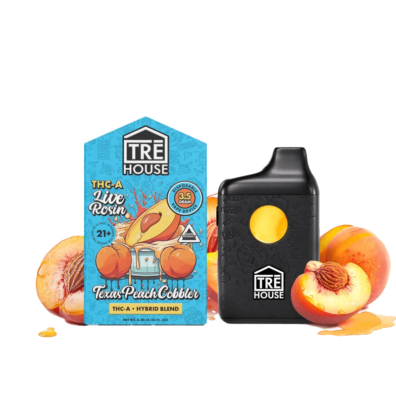 TRE House - THC-A Delta 8 Vape Pen - Live Resin - Texas Peach Cobbler (Hybrid) - 3.5g