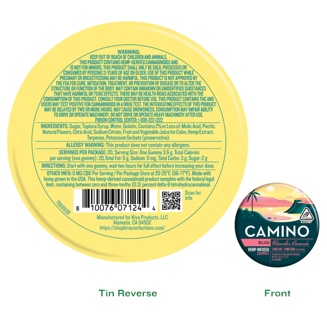 Camino Watermelon Lemonade 'Bliss' 5mg D9 THC Gummies - Image 3