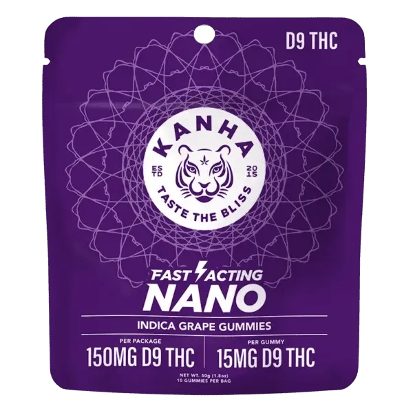 KANHA Nano Gummies 10ct, 15mg D9 THC Gummies