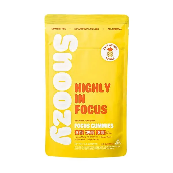 Snoozy Highly In Focus Gummies Pineapple 20 Count