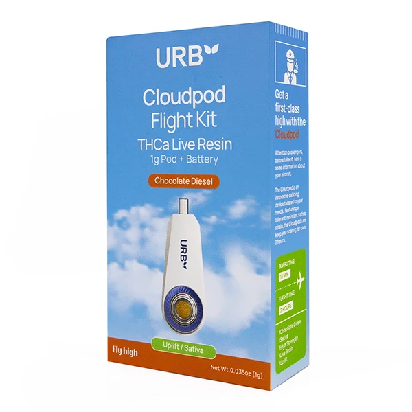 URB Cloudpod Flight Kit – THCa Live Resin Pod + Battery (1g)