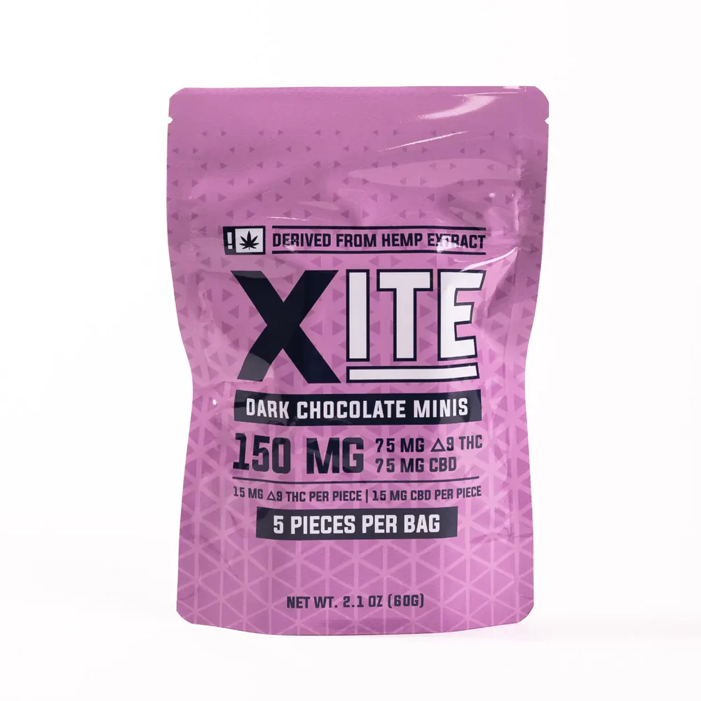 Xite – Delta-9 + CBD Dark Chocolate Minis 150mg (5ct)