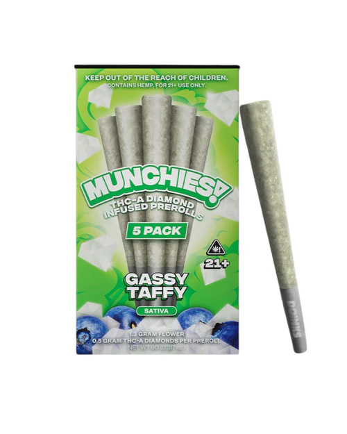 Delta Munchies – THC-A Diamond Infused Prerolls – Gassy Taffy