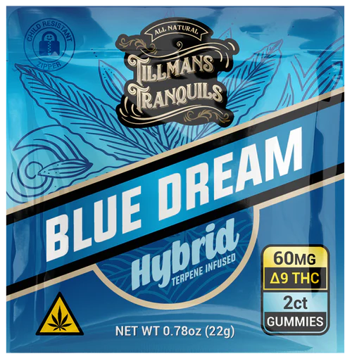 Tillmans Tranquils Blue Dream Delta-9 THC Gummies 60mg Hybrid