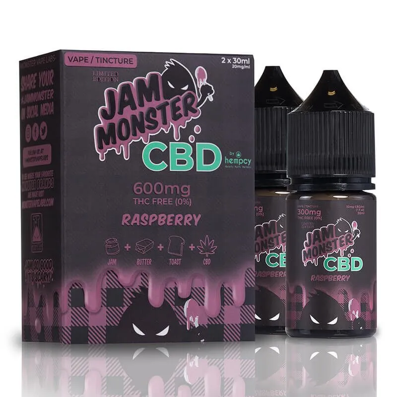 Jam Monster CBD - CBD Vape - Raspberry - 600mg - 2400mg