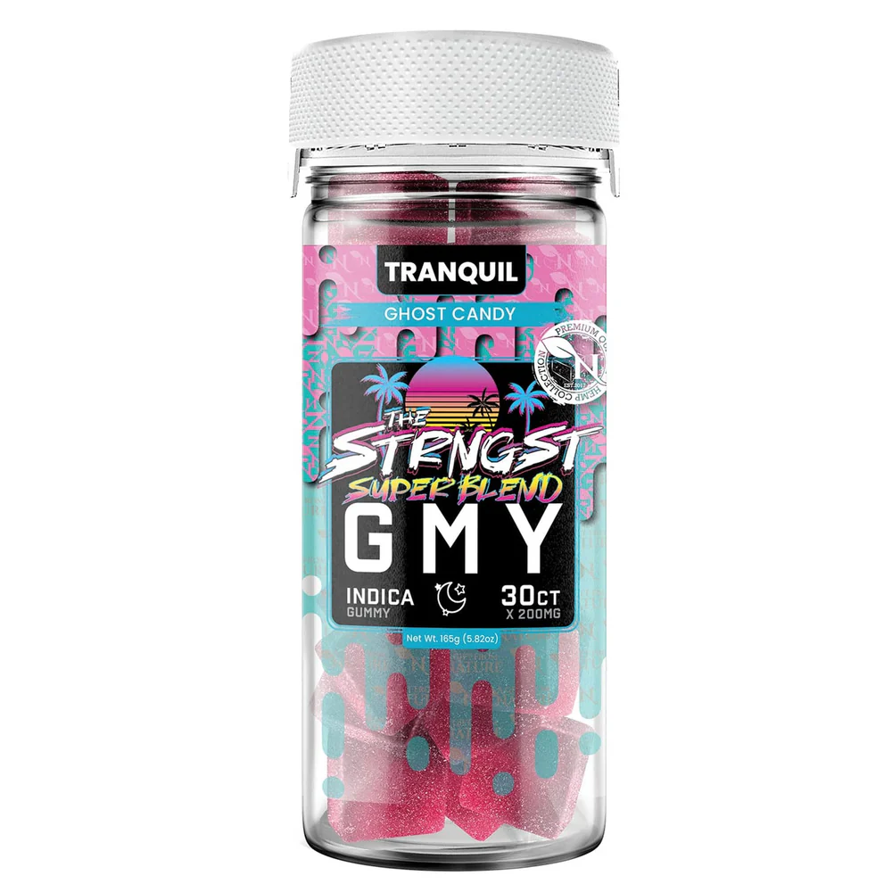 Strngst Super Blend gummies Ghost Candy indica jar 30ct 200mg