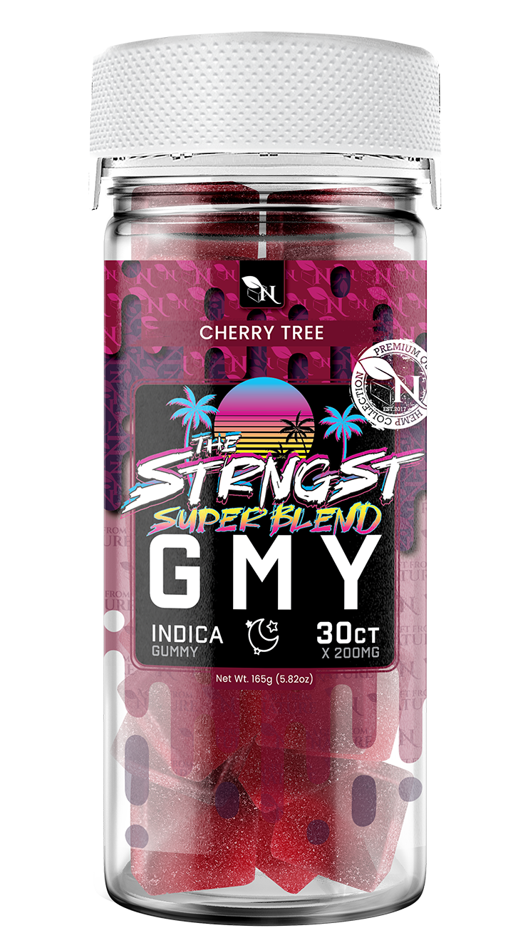 AGFN GMY THC Gummies Cherry Tree Indica 6000mg super blend live resin infused