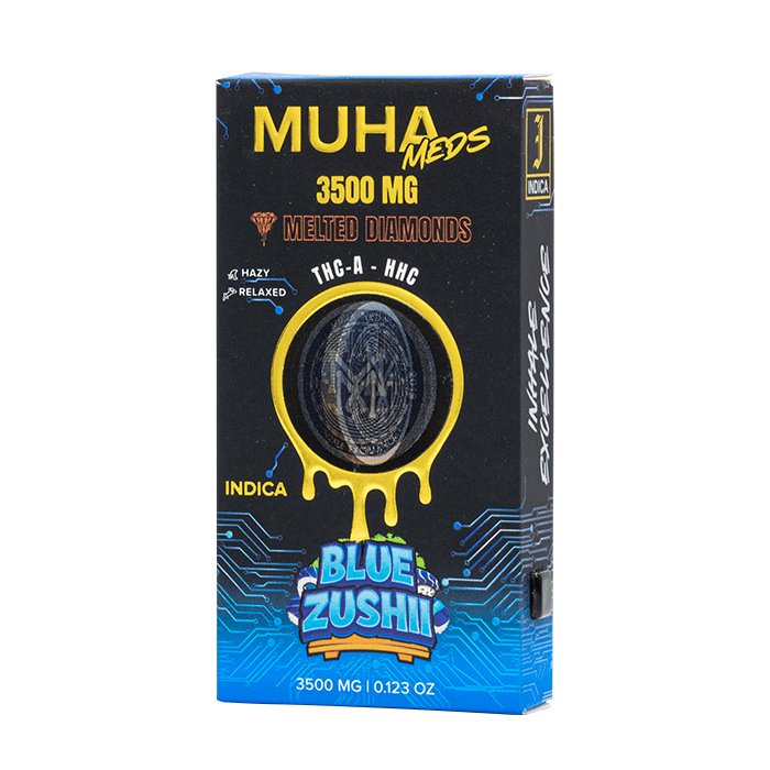 Muha Meds Melted Diamonds Disposable 3.5g Blue Zushii 3500MG THCA HHC