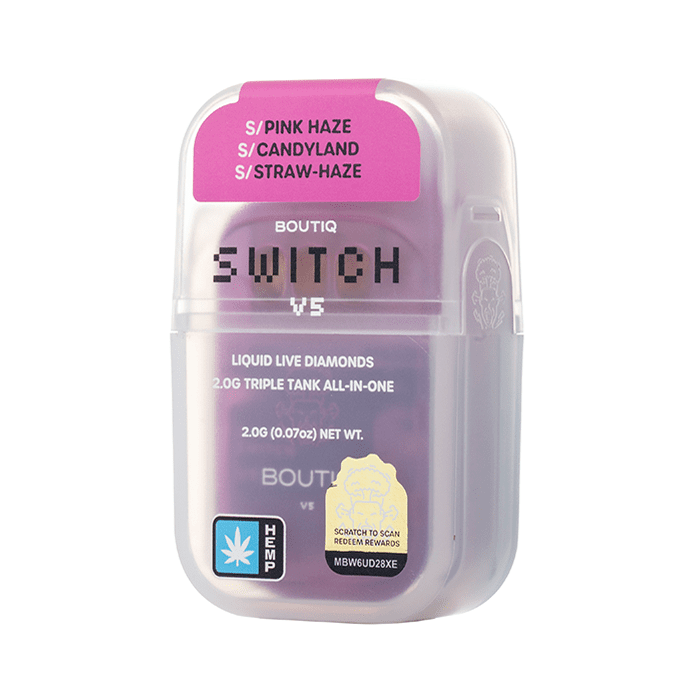 Boutiq Switch V5 THCP Disposable 2G Pink Haze Candyland Straw Haze