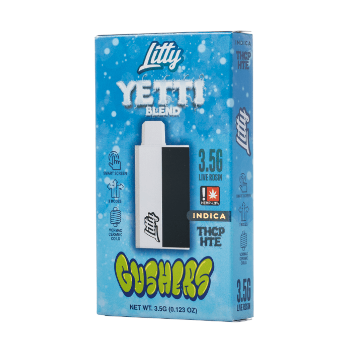 Litty Yetti Blend 3.5g THCP + HTE Disposable Vape in Gushers flavor – Indica