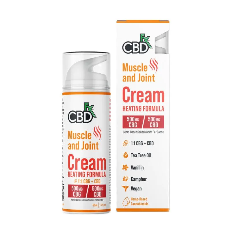 CBDfx - CBD Topical - CBD: CBG 1:1 Muscle & Joint Heating Cream - 500mg