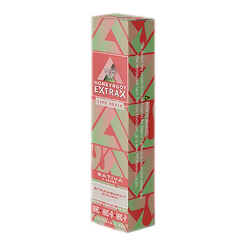 Live Resin HHC Vape Pen with HHC-P - Strawberry Cough - Sativa 2g - Honeyroot x Extrax