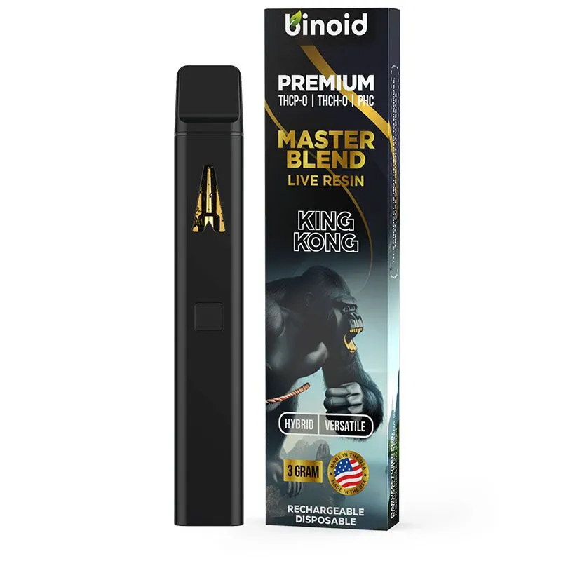 THC-P:THC-H:PCH Disposable Vape Device - Master Blend King Kong ( Hybrid ) - 3g - By Binoid