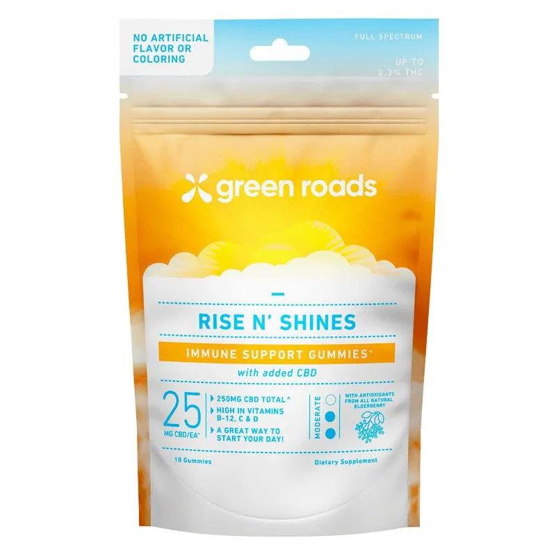 Rise N Shine Immune Support CBD Gummies with Vitamin D - Green Roads - Image 3
