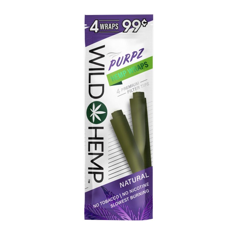 Purpz Organic Hemp Wraps - 4-Count Pack - Wild Hemp