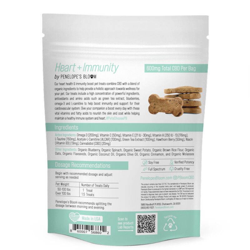 Penelope's Bloom - CBD Pet Edible - Heart + Immunity Treats - 600mg Back