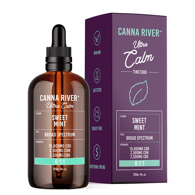 Canna River CBD Oil Broad Spectrum Ultra Calm Tincture Sweet Mint 20000mg