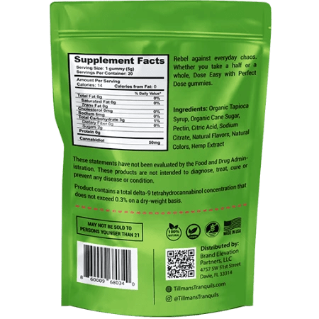 Tillman Tranquils CBD Gummies 50mg Broad Spectrum CBD Watermelon - Image 2