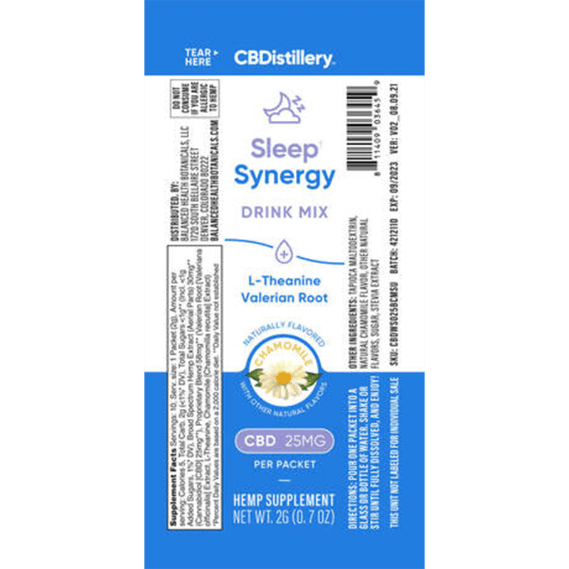 Sleep Synergy CBD Drink Mix with L-Theanine & Valerian Root - CBDistillery - Image 2