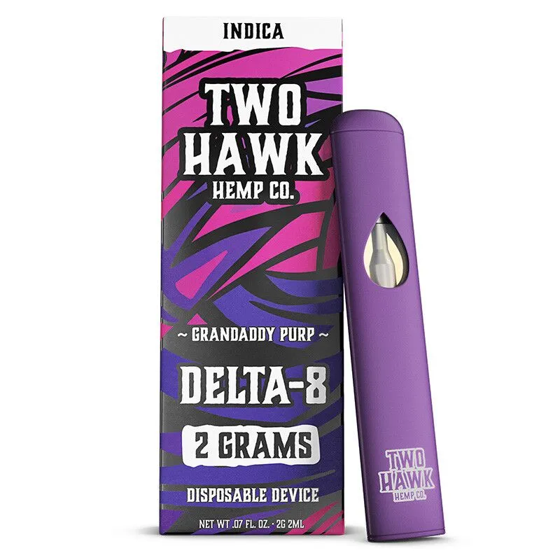 Live Resin Delta 8 THC Vape Pen - Granddaddy Purp - Indica 2g - Two Hawk Extracts - Image 3