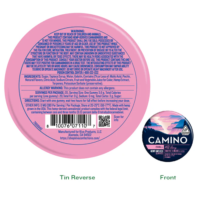 Camino Wild Berry 'Chill' 5mg D9 THC Gummies - Image 3