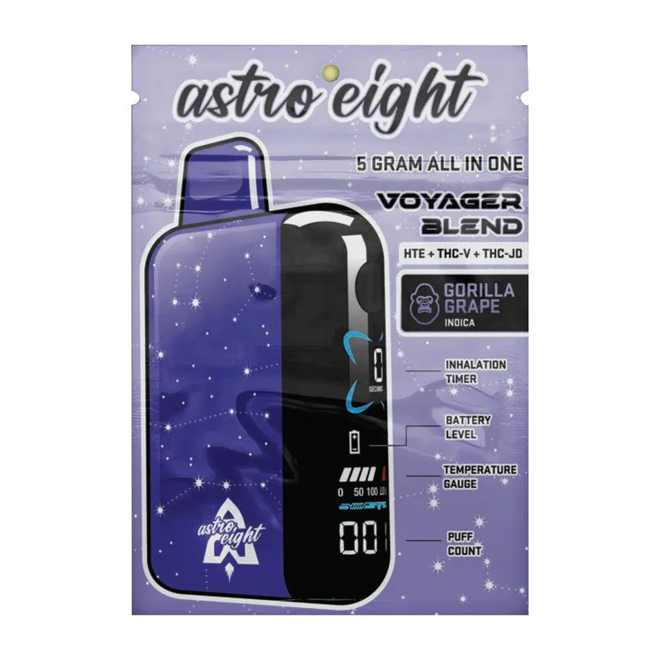 Astro Eight Voyager Blend Disposable Vape Gorilla Grape Indica 5G