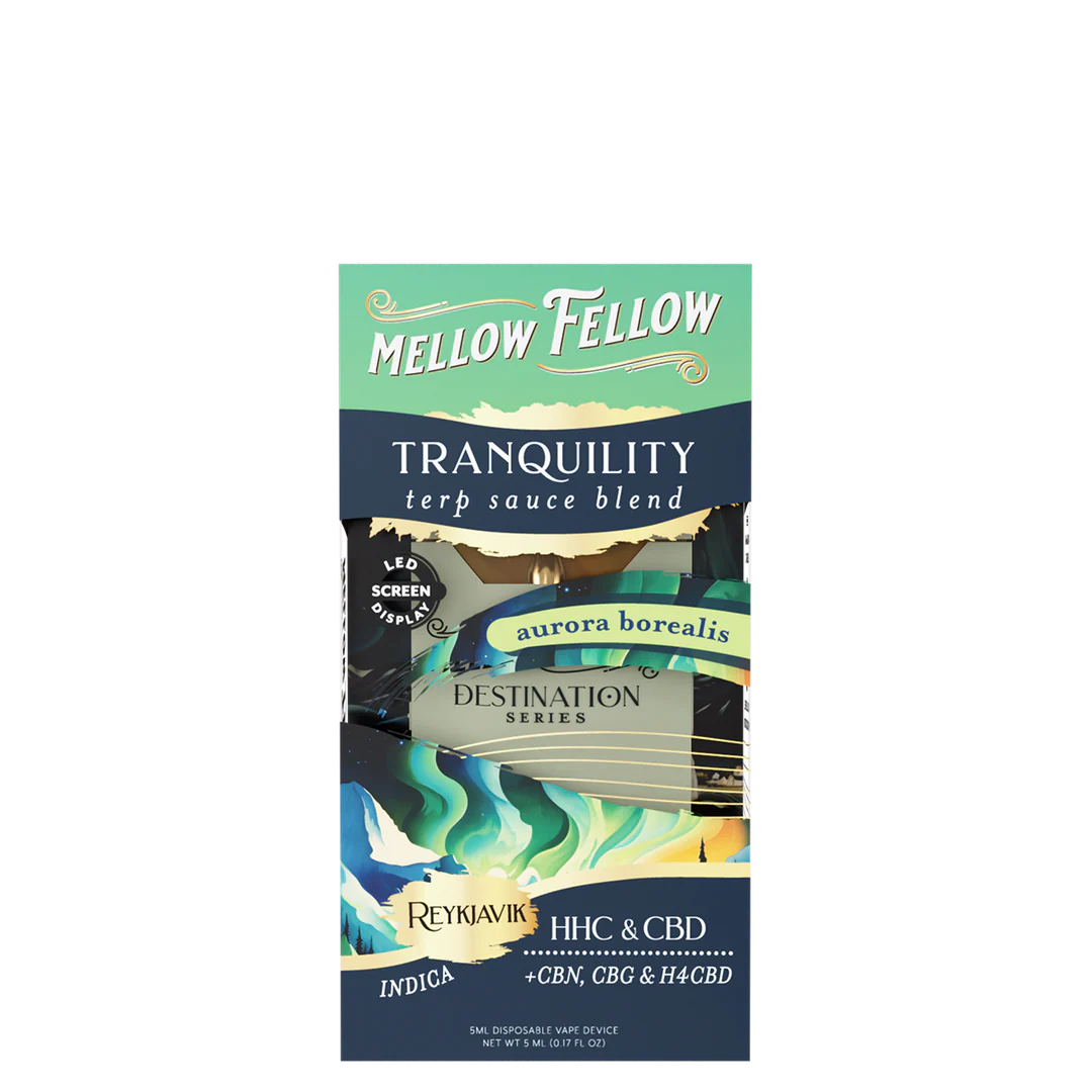 Mellow Fellow Tranquility Blend Vape Aurora Borealis Indica