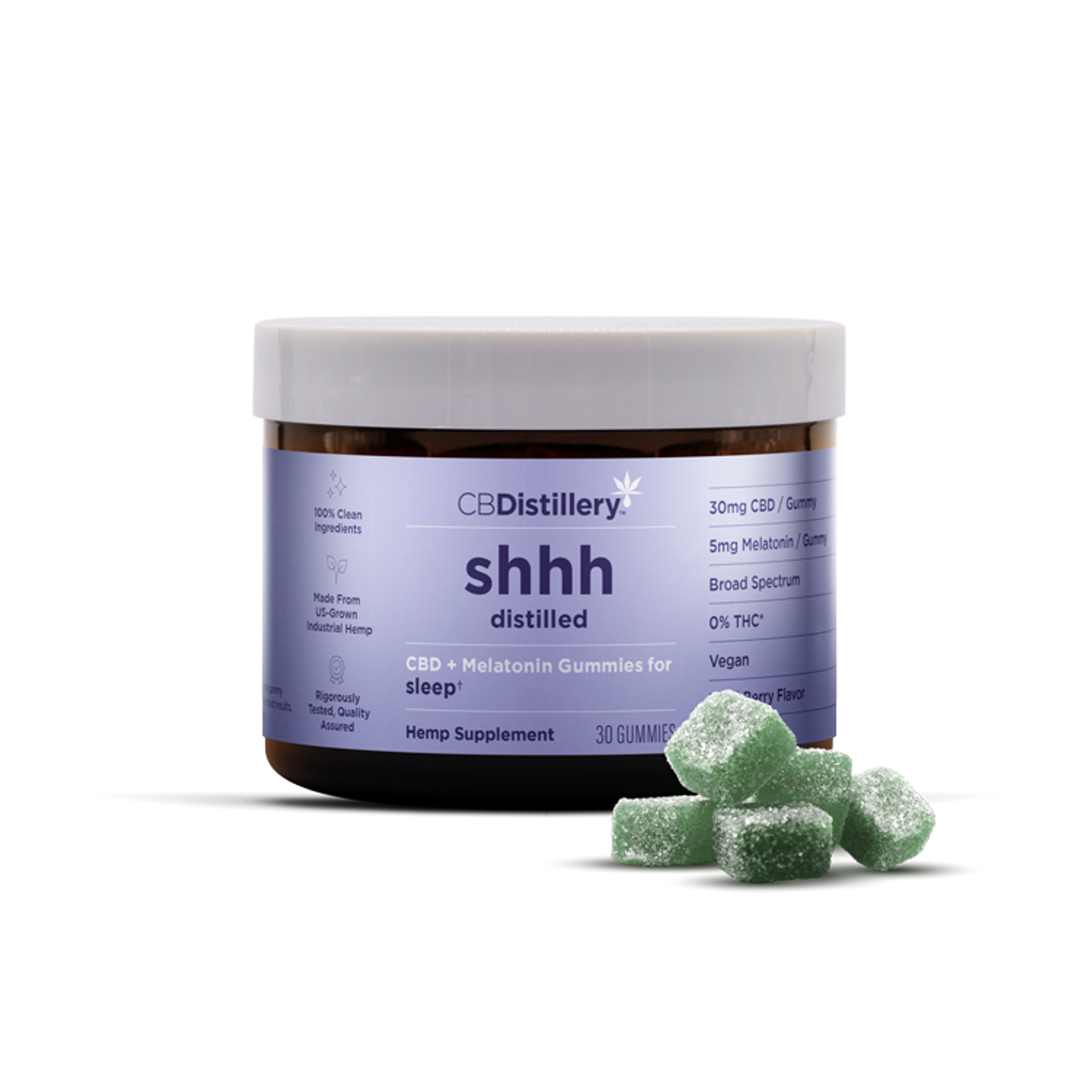 CBDistillery CBD + Melatonin Sleep Gummies 30mg - Wild berry