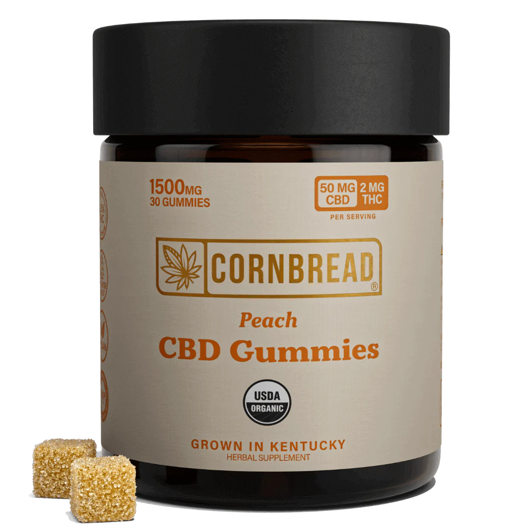 Cornbread Peach CBD Gummies 1500mg