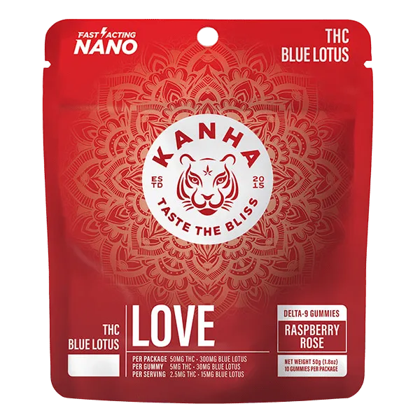 KANHA FX Love Gummies 6-1 Blue Lotus D9 THC - Raspberry Rose