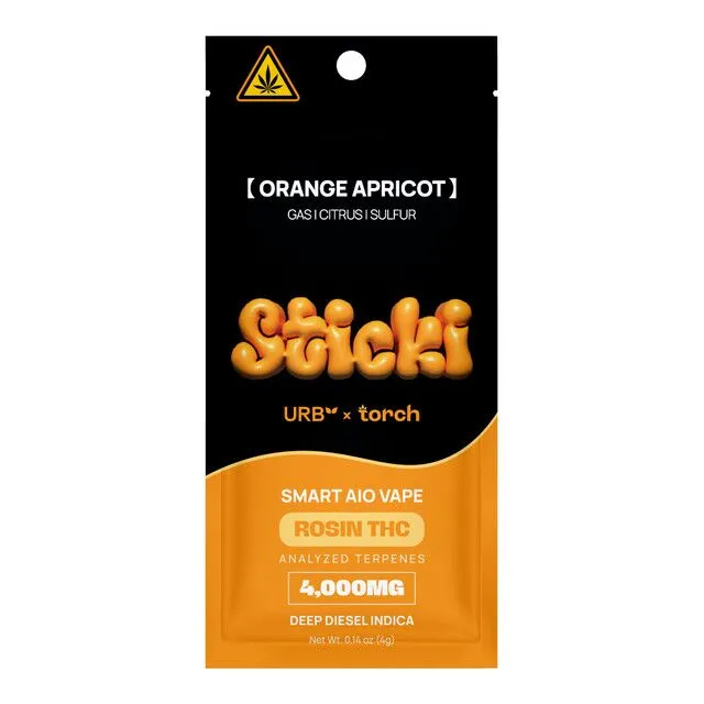 URB × Torch – Sticki Smart AIO Vape 4000mg Orange Apricot
