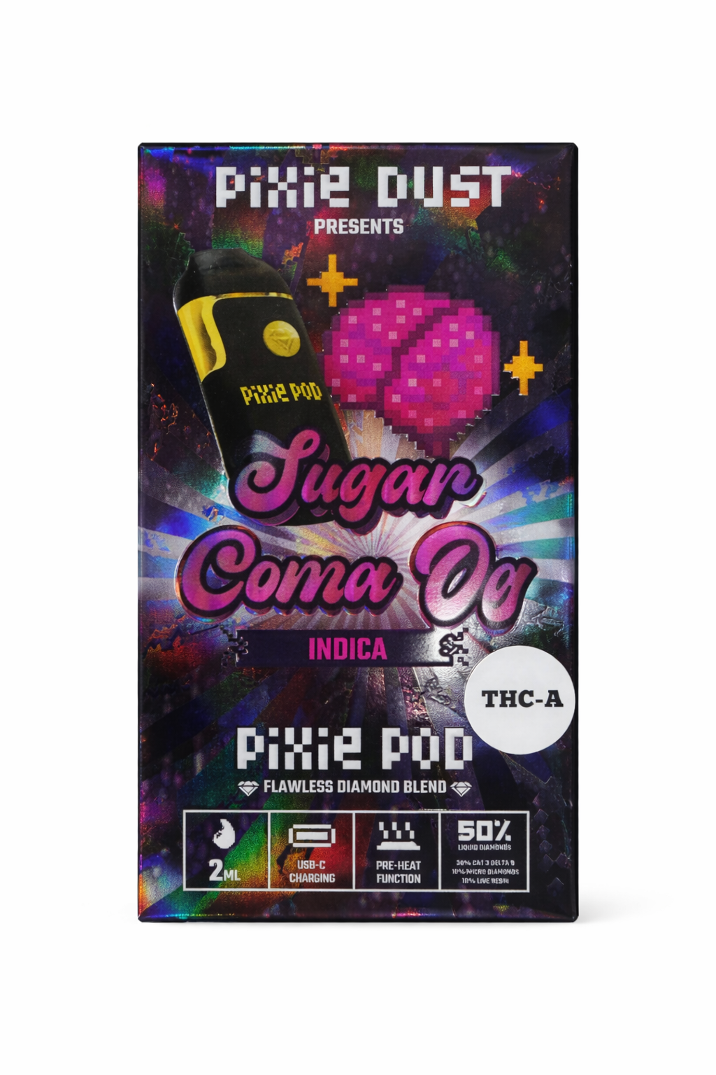 Pixie Pods Flawless Diamond Blend 2G disposable vape Sugar Coma OG