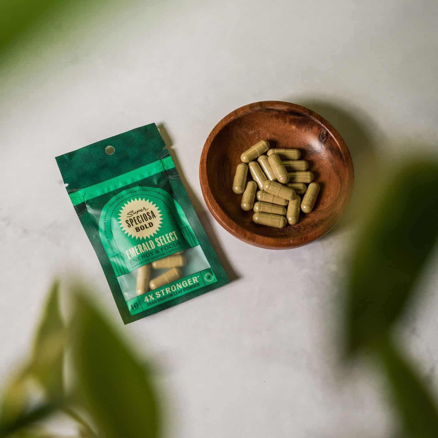 Super Speciosa Emerald Select Enhanced Kratom Capsules - Image 3