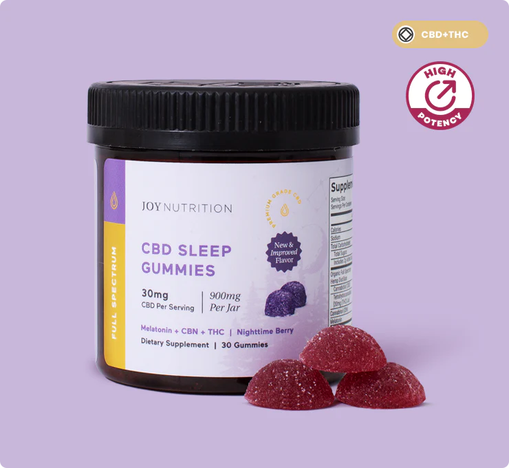 Joy Organics CBD Sleep Gummies with CBN & THC - Mixed Berry