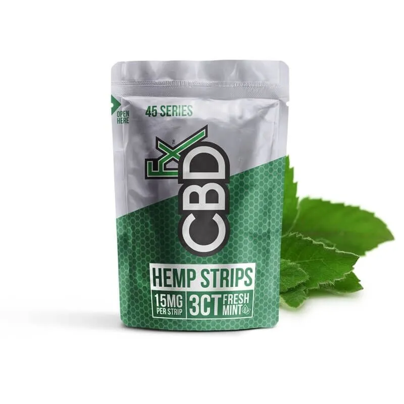 CBDfx Hemp Strips – Fresh Mint (45mg per strip / 20ct)