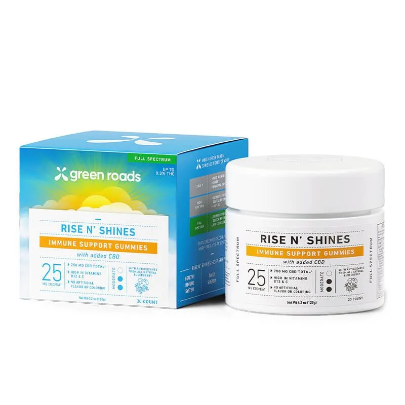 Rise N Shine CBD Gummies with Vitamin C + B12 - Green Roads