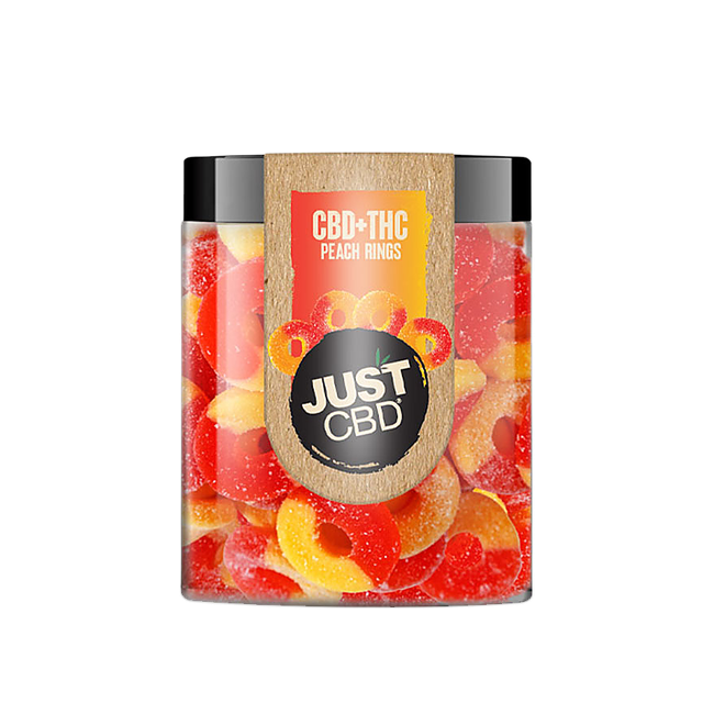 JustCBD CBD + THC Peach Rings Gummies 250mg | 1000mg
