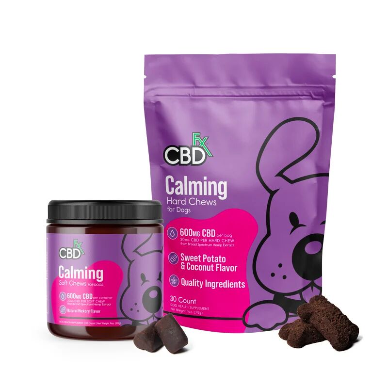 CBDfx Calming CBD Dog Chews – Broad Spectrum CBD – 600mg – 30 Count