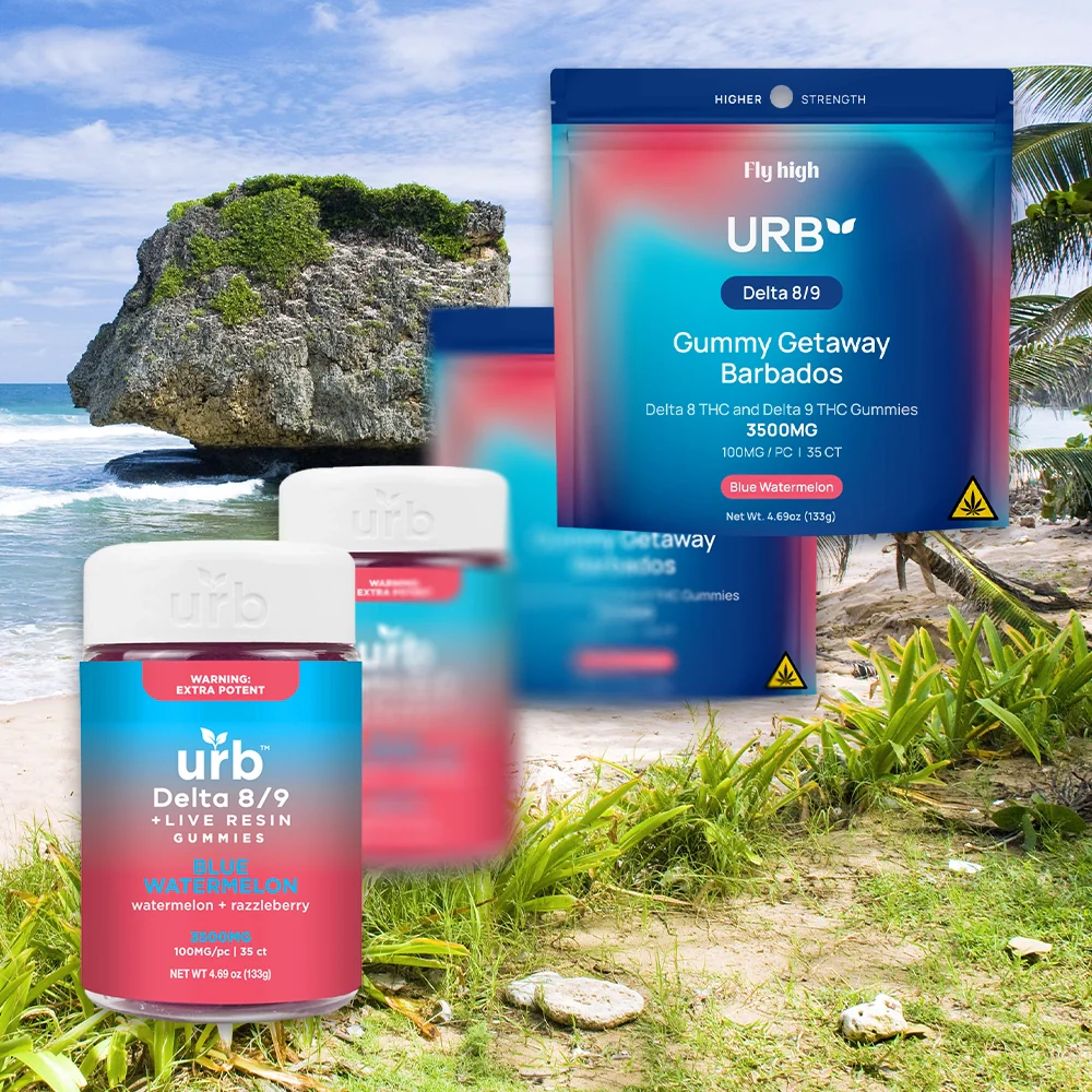 URB D8D9 THC Gummies 3,500MG blue watermelon