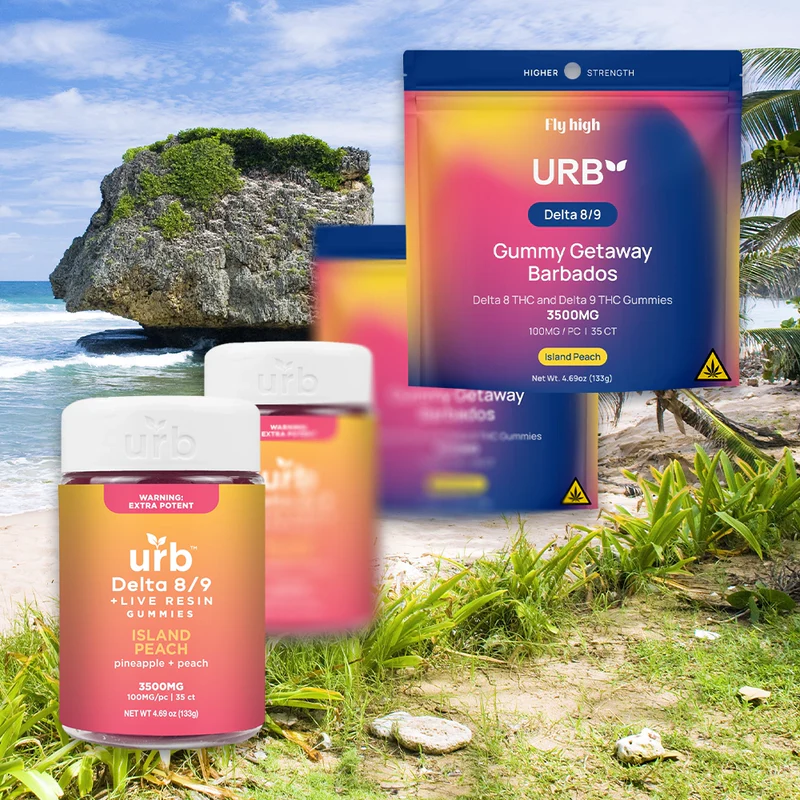 URB D8D9 THC Gummies 3,500MG island peach