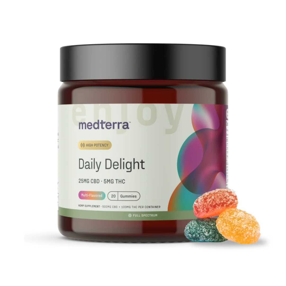 Medterra Daily Delight Full Spectrum CBD + THC Gummies Multi-Flavored 20ct